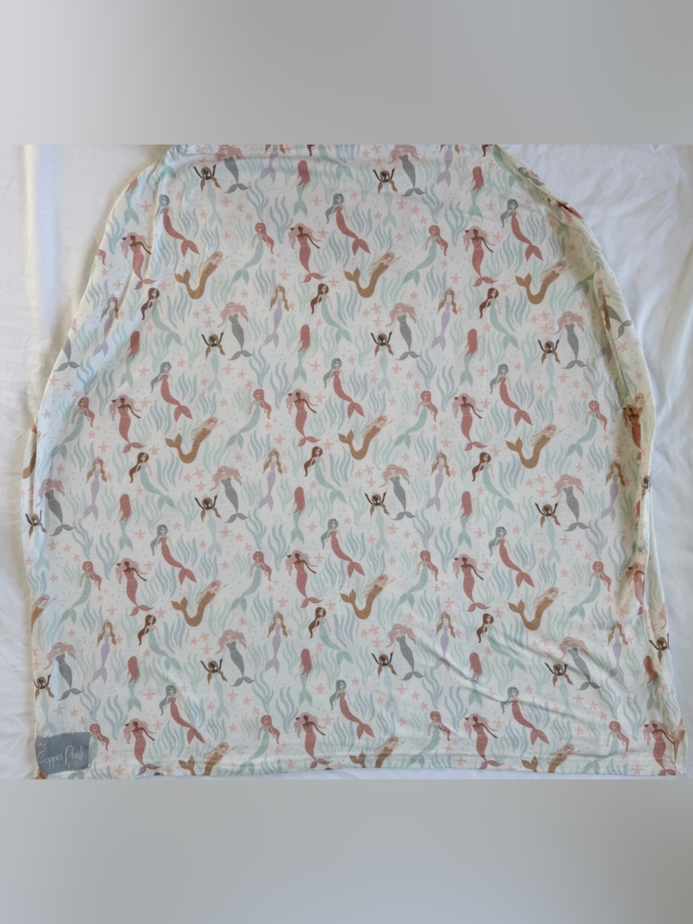 Copper Pearl multi-use baby cover (car seat, stroller, feeding) in Mermaid print